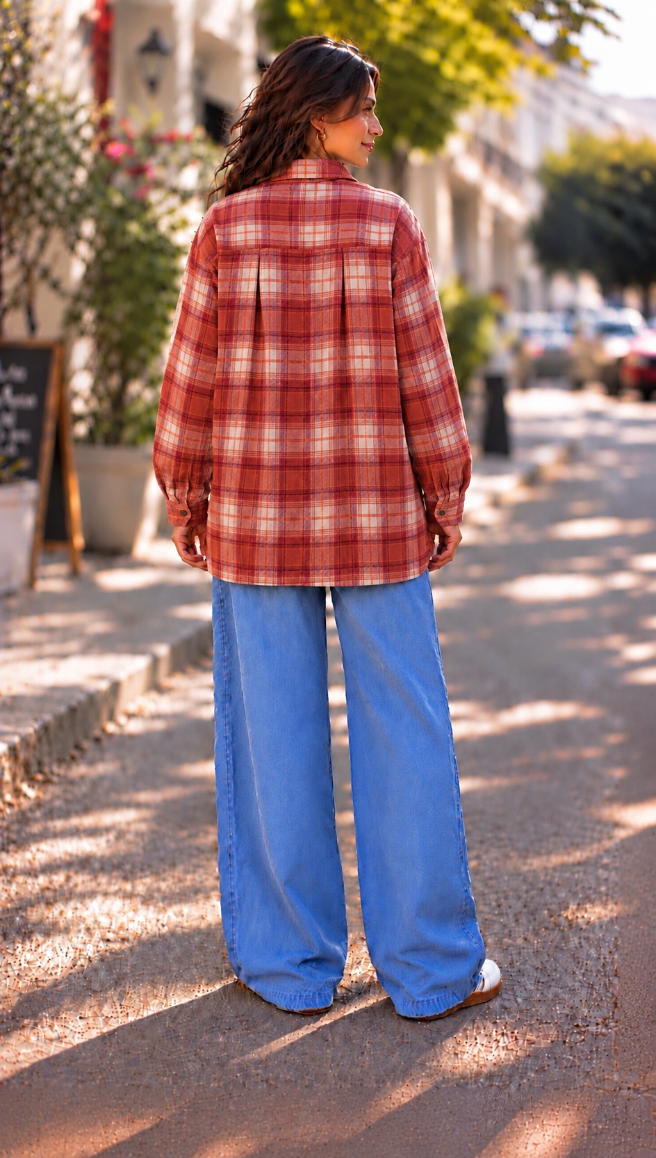 Peachwood Plaid Oversized Shirt