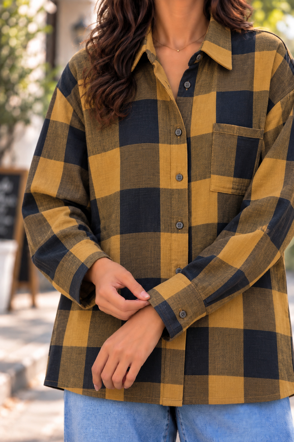 The Retro Mustard Oversized Shirt