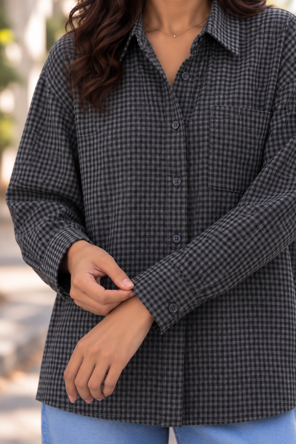 The Midnight Oversized Check Shirt